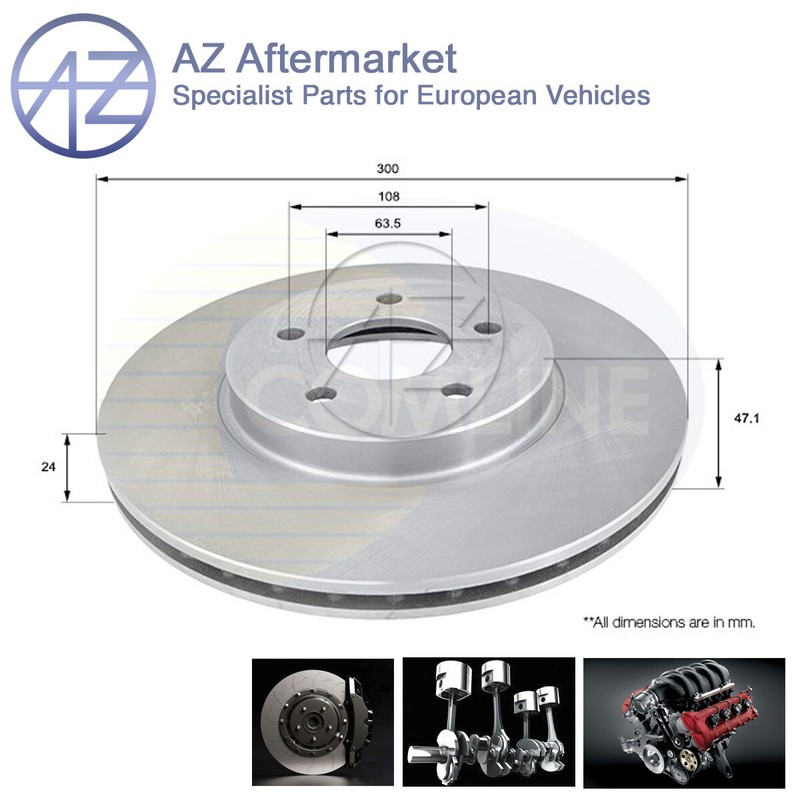 Fits Ford Mondeo 2000-2007 Jaguar X-Type 2001-2009 AZ Front Brake Disc #1