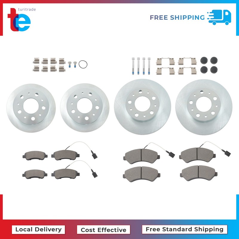 For Ram ProMaster 1500 2500 Front & Rear Disc Brake Rotors & Ceramic Brake Pads