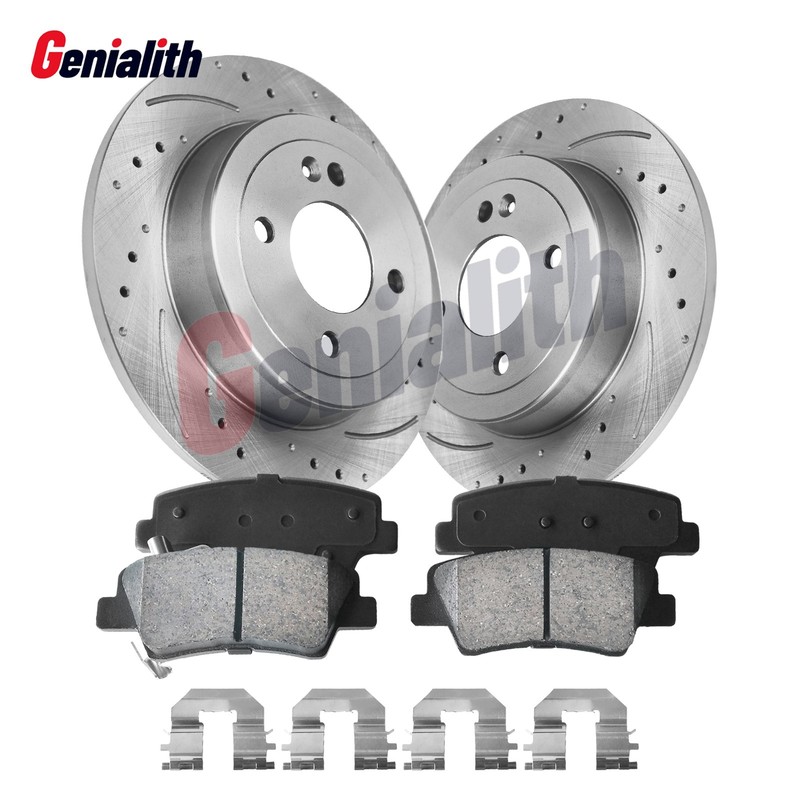 Rear Disc Rotors & Ceramic Brake Pads for Hyundai Accent Kia Rio 2012 2013-2017