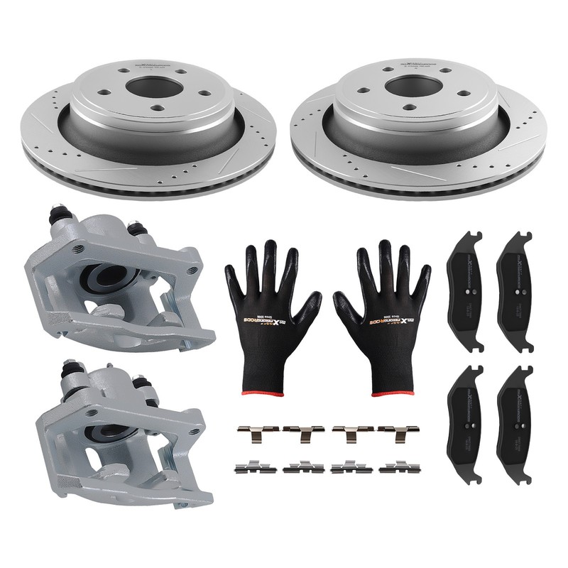 Rear Disc Rotors+Brake Calipers Brake Pads for Dodge Ram 1500 2005-2010 18-B4837