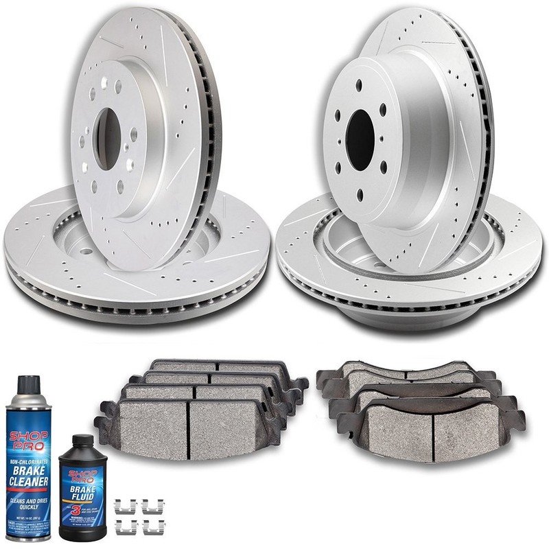 Brake Pads And Rotors Discs Front Rear For CHEVROLET TAHOE GMC YUKON 330mm 345mm