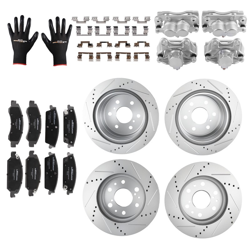 Front Rear Brake Rotors+Calipers w/Pads Kit for Chevrolet Suburban 2015-2020