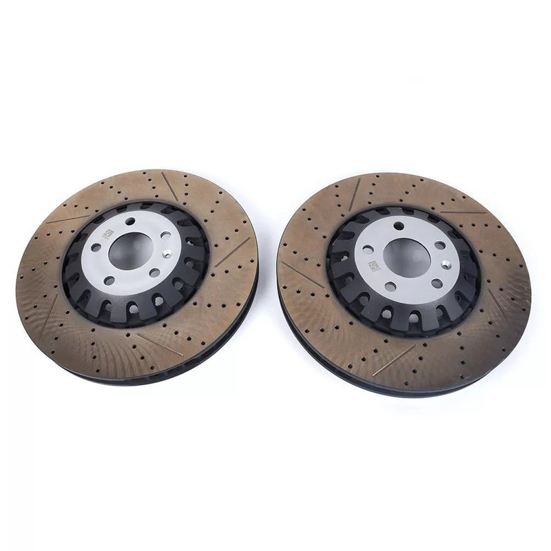 New Pair Set of 2 Front 375mm Drilled Brake Disc Rotors For 2018-2023 Audi RS5 gallery
