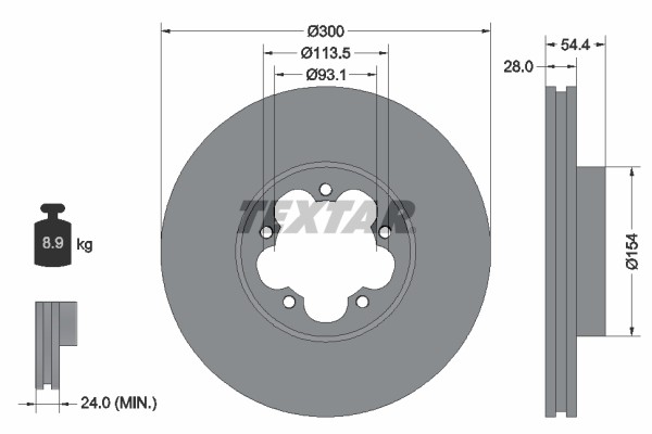 Textar 92231500 Brake Disc for Ford, Ford (JMC), Ford Australia gallery