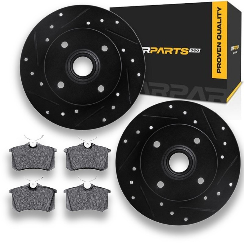 For Volkswagen Cabrio 1999 Brake Rotor Set Drilled And Slotted | With Brake Pads