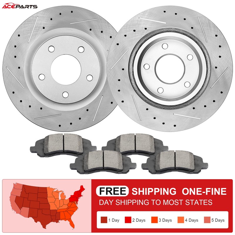 FITS FOR DODGE AVENGER CHRYSLER 200 2.4L BRAKE ROTORS & CERAMIC PADS KIT FRONT