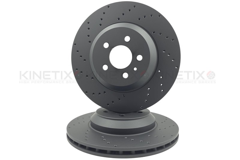 FITS TESLA MODEL 3 PERFORMANCE 18- CROSS DRILLED FRONT BRAKE DISCS 355mm X 25mm