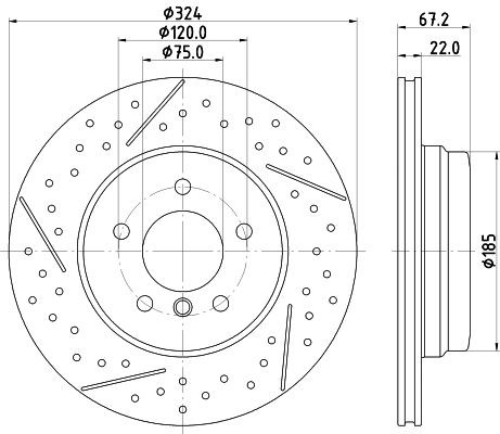 2x Rear Brake Disc Fits BMW Mintex MDC2716 Outer Ø 324mm Vented 1 Year Warranty gallery