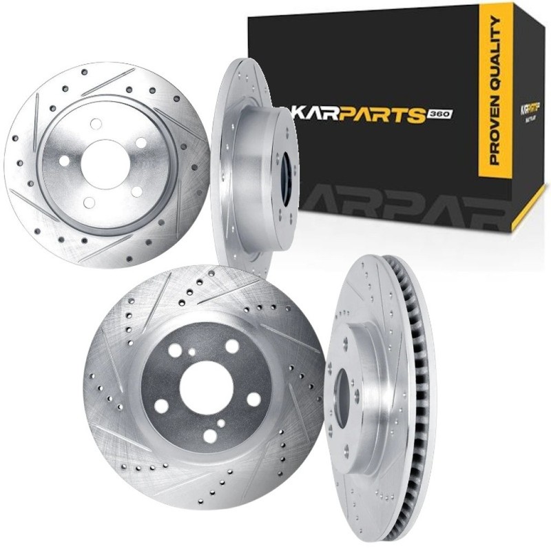 For Acura ZDX 2010-2013 Brake Rotor Set Front and Rear | Silver | Vented Rotor