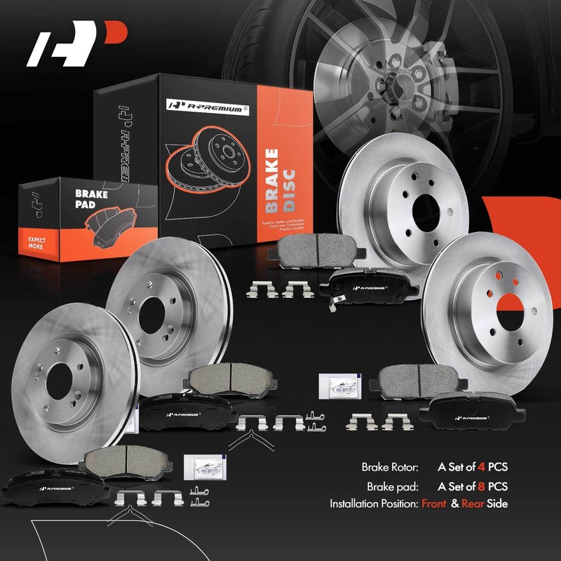 A-Premium Front & Rear Disc Brake Rotor & Ceramic Brake Pads for Nissan Maxima gallery