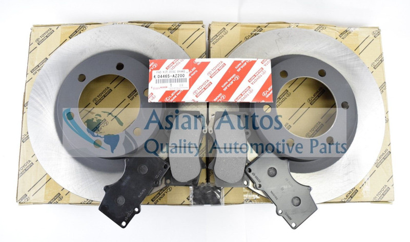 OEM GENUNE TOYOTA 4RUNNER 2003-2009 FRONT BRAKE ROTORS AND PADS KIT gallery