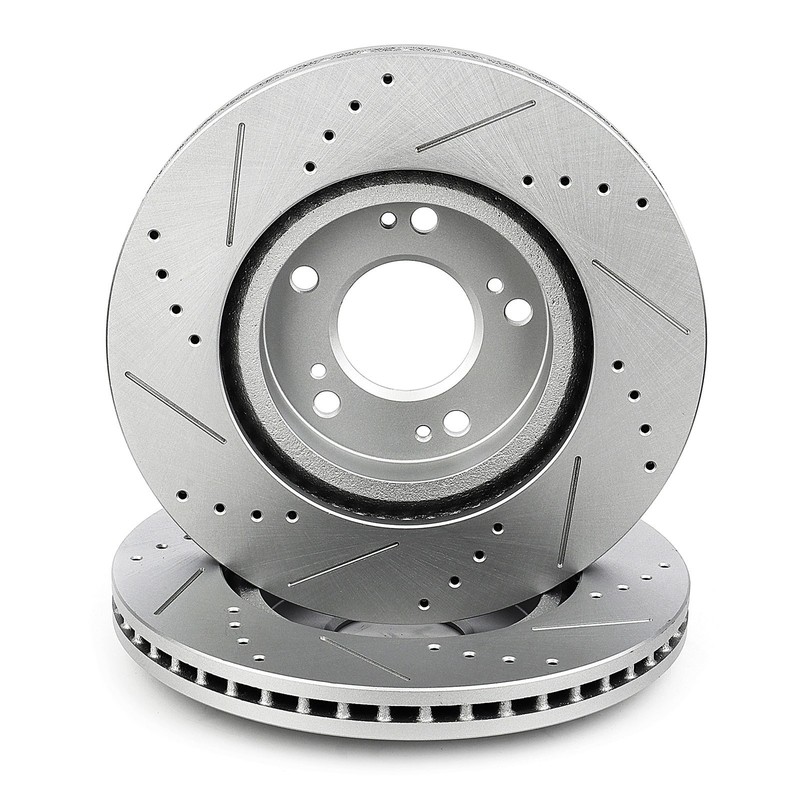 Drilled & Slotted Front Brake Discs Rotors For 2004-2009 Mitsubishi Galant