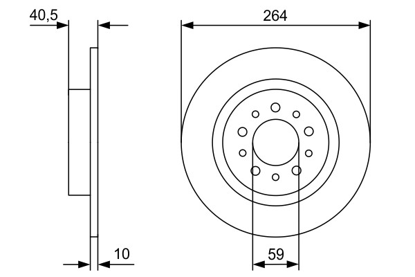 2x Brake Discs Pair Solid Rear 264mm 0986479C98 Bosch Set 51914664 52026319 New gallery