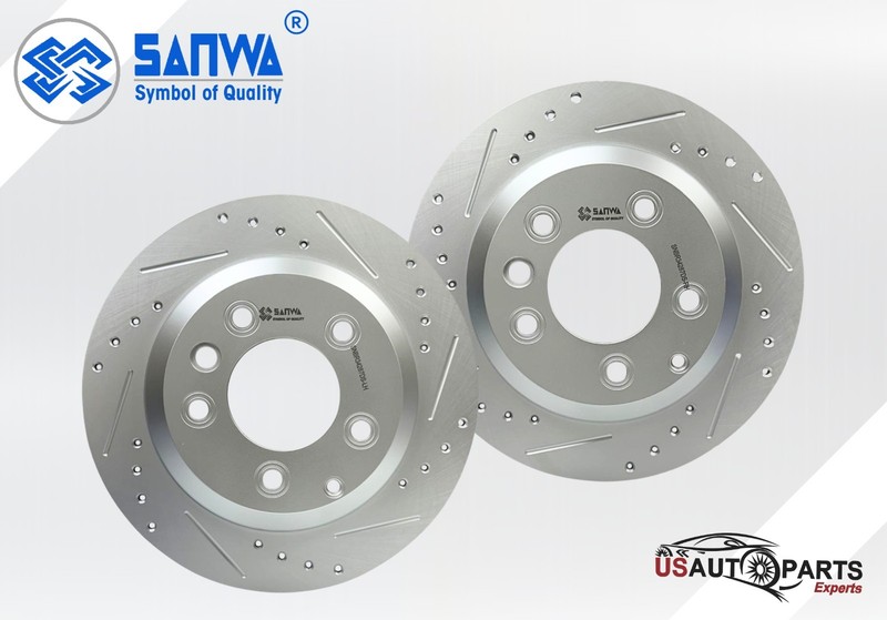 PAIR OF REAR RH/LH BRAKE ROTOR DS SOLID&GEOMET COATED 330 mm AUDI Q7 2003-2018