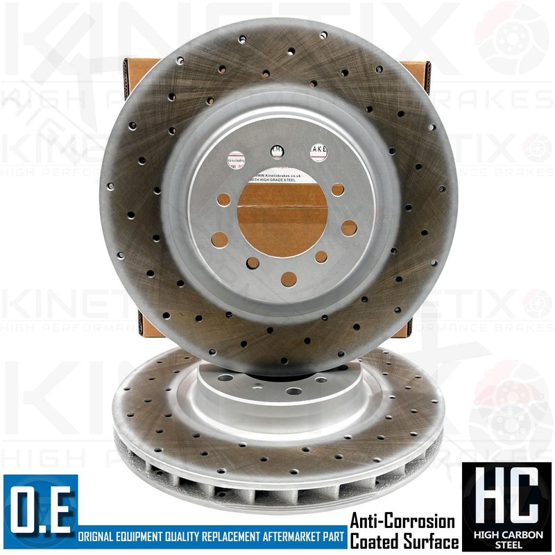 FOR BMW M3 E46 FRONT LEFT RIGHT DRILLED PERFORMANCE BRAKE DISCS SET 325mm COATED