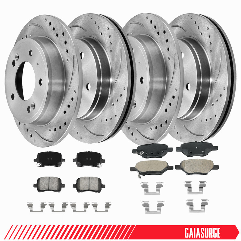 For Chevy Cobalt Malibu Pontiac G5 G6 Saturn Aura Front Rear Rotors Brakes Pads~