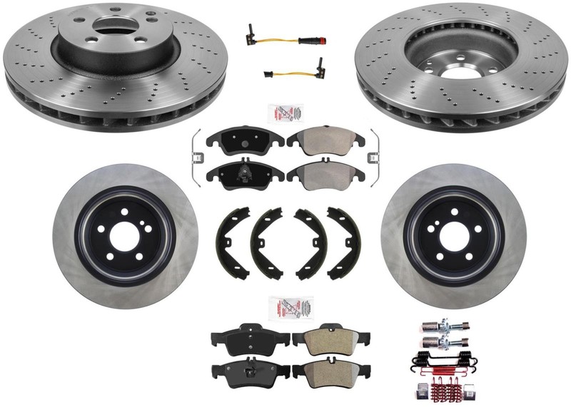 OE Drilled Disc Brake Rotors Pads for 11-17 Mercedes Benz E250 without sport pk