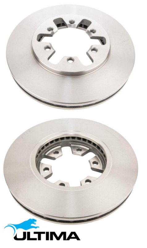 FRONT VENTED DISC BRAKE ROTOR SET FOR NISSAN NAVARA D22 YD25DDT 2.5L I4 OD 260MM