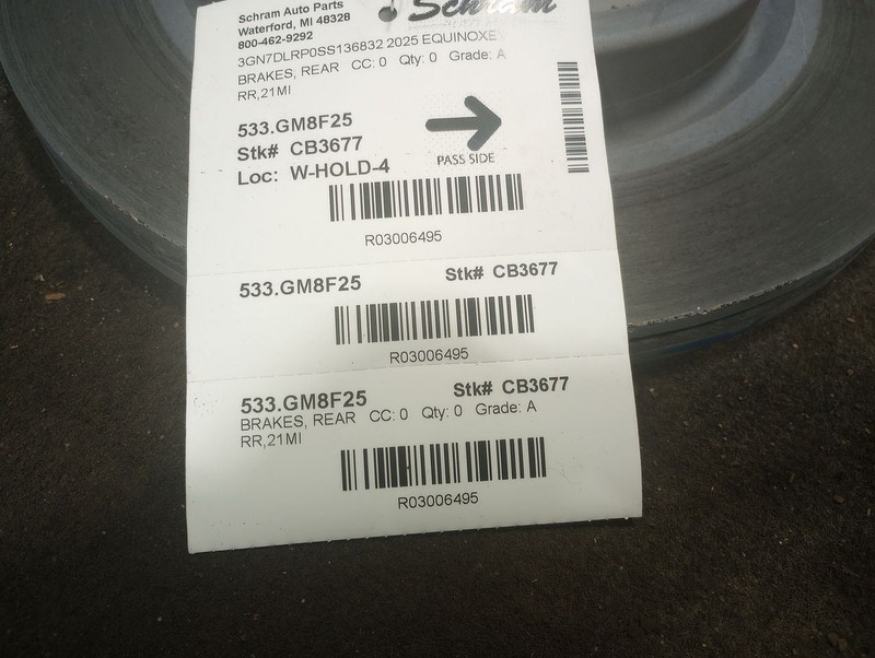 Rear Brake Rotor For 2025 Chevrolet Equinox EV 3006495