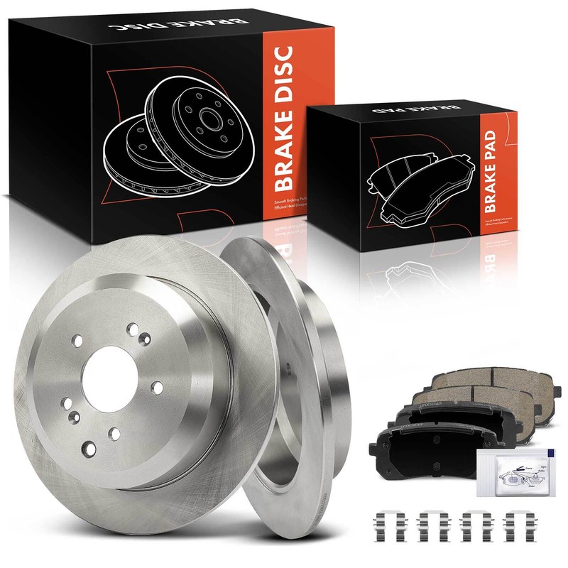 6pcs Rear Brake Rotors + Ceramic Brake Pads for Hyundai Veracruz 2007 2008-2012