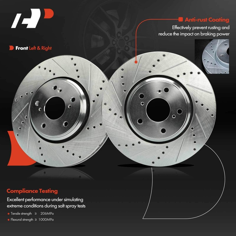 2x Drilled Brake Rotors Front for Acura ILX 2017-2022 Honda Accord 16-17 Civic gallery