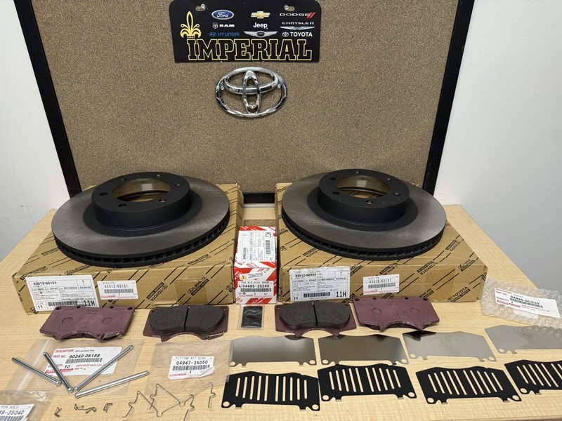 2003-2009 LEXUS GX470 GENUINE OEM FRONT BRAKE ROTORS PAD KIT SHIMS & PINS