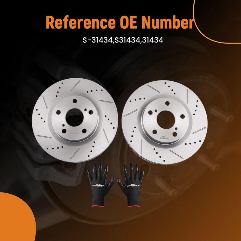 Front Brake Rotors Kit For Pontiac Vibe 2009-2010 Lexus ES350 2007-2018 S31434 gallery