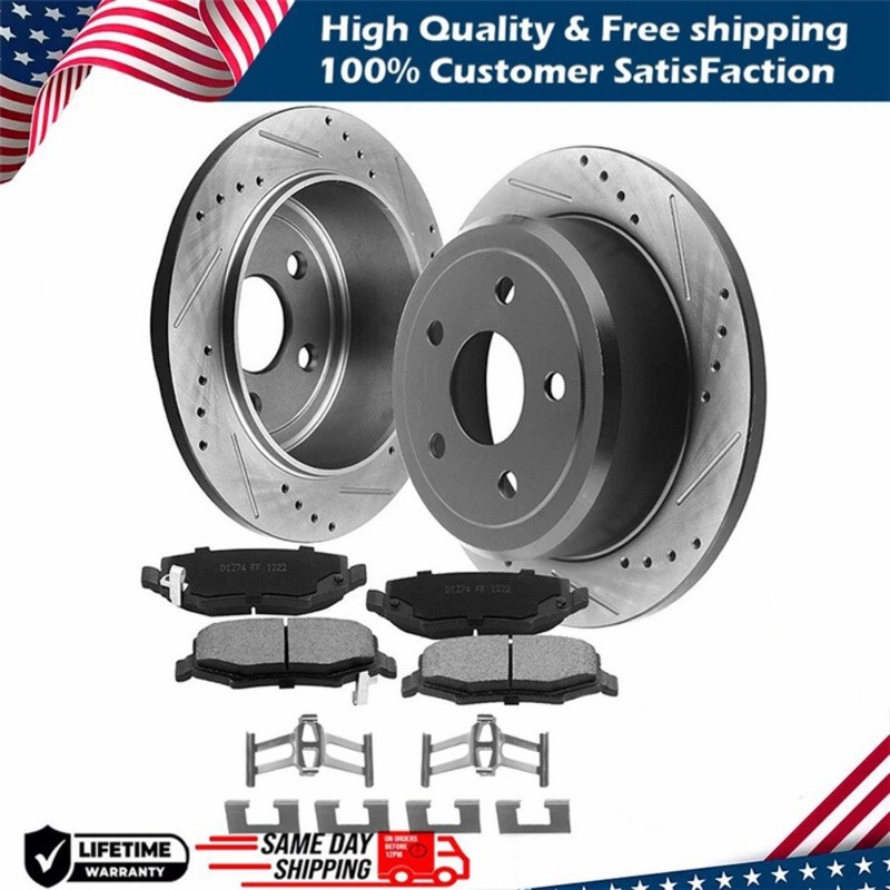 Rear Disc Rotors + Ceramic Brake Pads for 2004 – 2008 Acura TL Honda Element