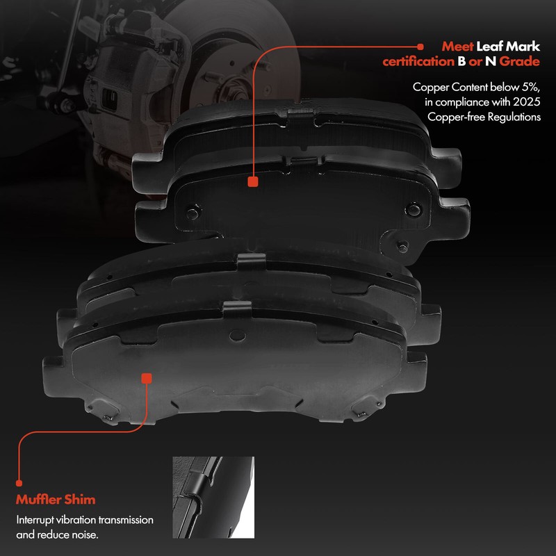 12Pcs Front & Rear Sides Drilled Rotors & Brake Pads for Nissan Maxima V6 3.5L gallery