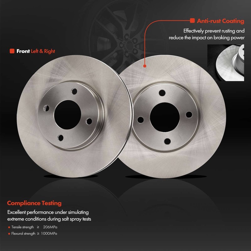 6Pcs Front Disc Brake Rotor & Ceramic Brake Pad for Nissan Kicks 2018-2022 Versa gallery