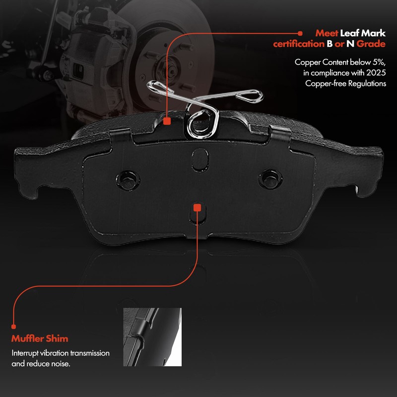 Disc Brake Rotors & Ceramic Brake Pads for Saab 9-3 2004-2011 9-3X L4 2.0L Rear gallery