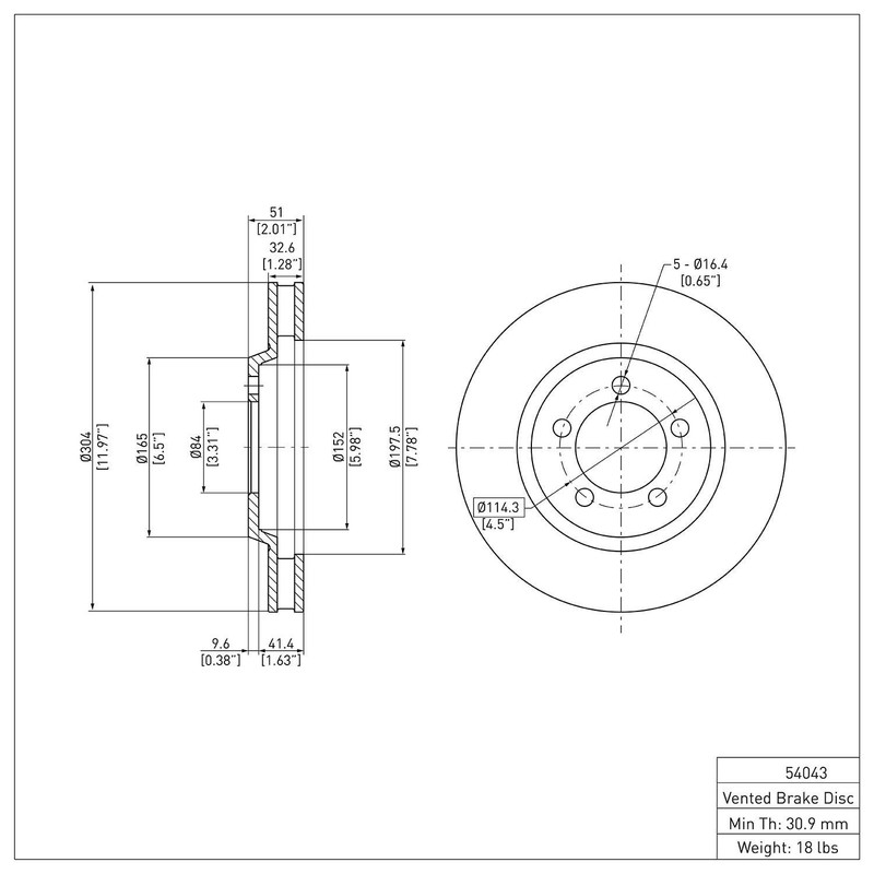 Dynamic Friction 600-54043 Disc Brake Rotor For 65-66 Marauder Thunderbird gallery