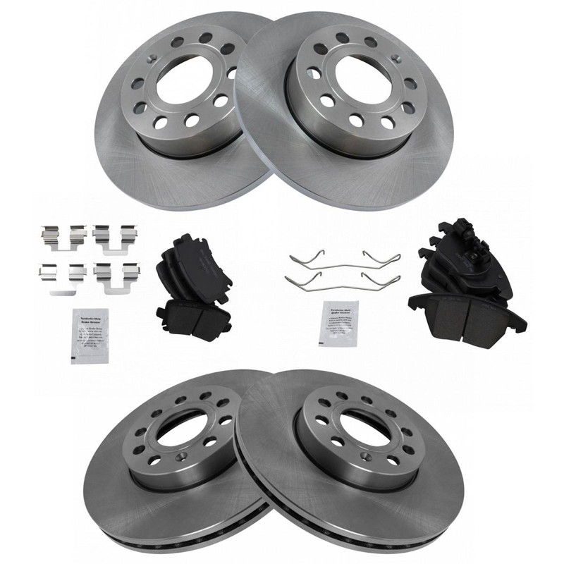 Front & Rear Brake Pad & Rotor Kit For 2005-2010 Volkswagen Jetta 2008 Rabbit