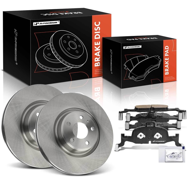 A-Premium Front Disc Brake Rotors & Ceramic Pads for Audi A4 17-20 A4 Quattro