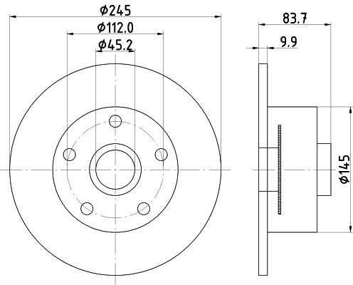 2X Mintex MDC2000 Rear Brake Discs 245mm Solid Fits Audi A4