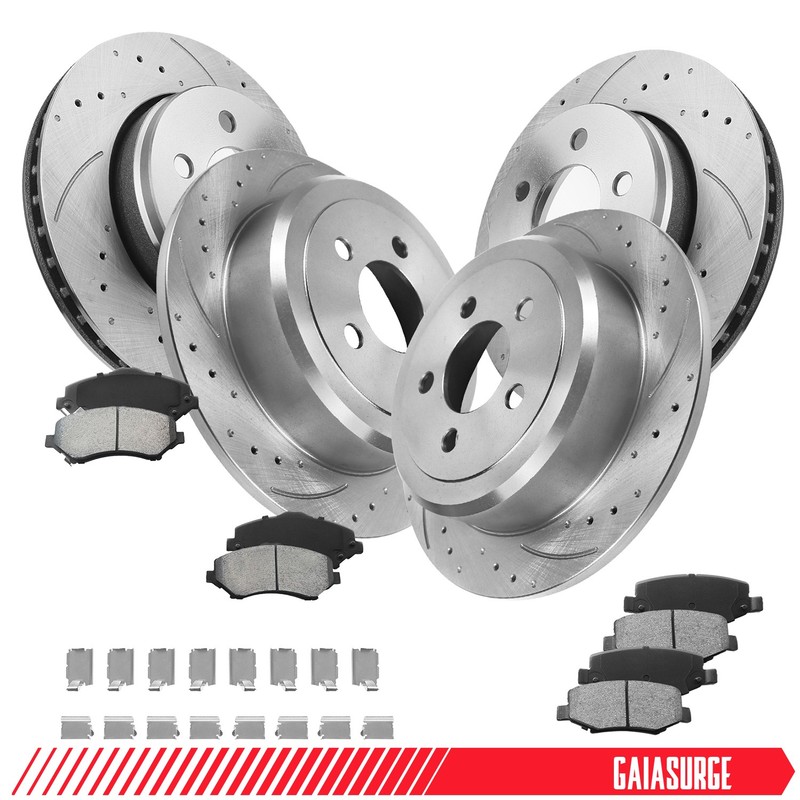 Front & Rear Disc Brake Rotors Brake Pads for 2008-2012 Jeep Liberty Dodge Nitro