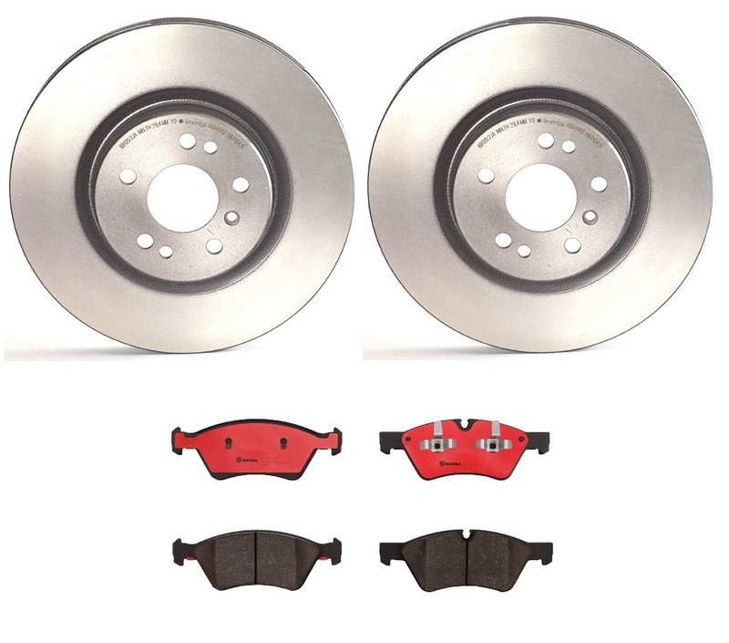 Brembo Front Brake Kit Ceramic Pads & 330mm Coated Disc Rotors for Mercedes Benz