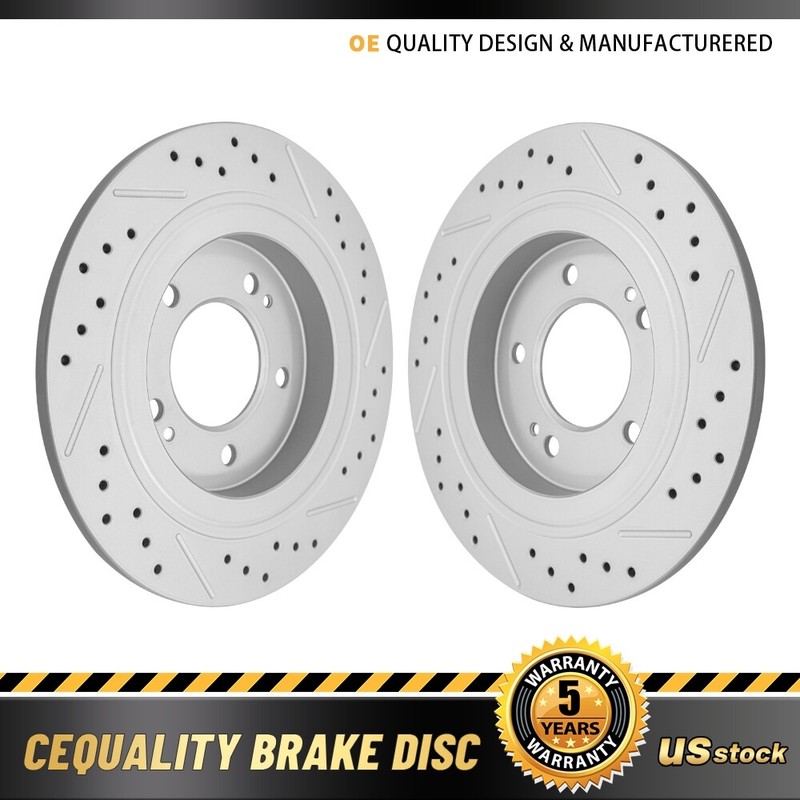 Rear Drilled Brake Rotors for Hyundai Sonata Elantra GT Kia Forte5 Forte Niro