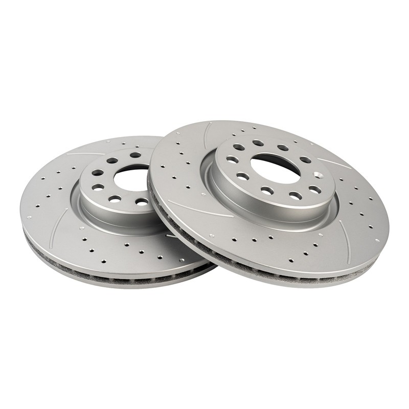 Front Drilled Slotted Rotors for 2012-22 VW Passat 2009-16 Tiguan 2022-23 Taos gallery