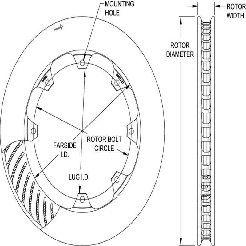 Wilwood 160-13497 Rotor Hd48 Spc37 Rh 11.75 X 1.21 - 8 On 7.00 Brake Rotor, HD 4 gallery