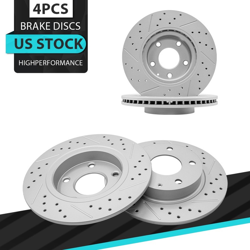295mm Front & Rear Drilled Disc Rotors For 2014-2018 Mazda 3 2019-2022 CX-3