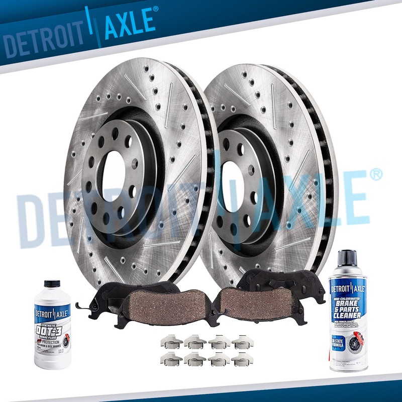 312mm Front Drilled Brake Rotors Ceramic Pads for 2016-2018 Audi TT Quattro BASE