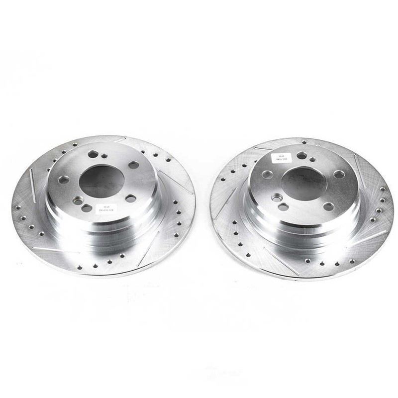 Disc Brake Rotor Set-Rear Drilled, Slotted and Zinc Plated Brake Rotor Pair