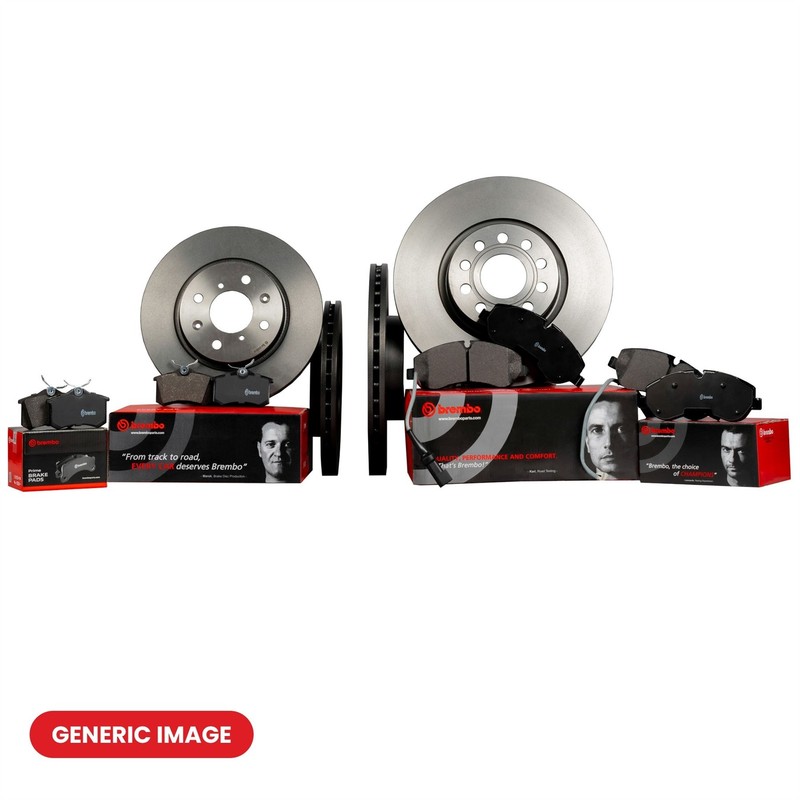 Front + Rear Brake Discs Vented & Slotted 2-Piece Coated + Pads Fits BMW BREMBO