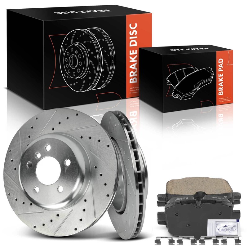 New Drilled Rotor &Ceramic Brake Pad for BMW F10 535i 2011-2013 640i xDrive Rear