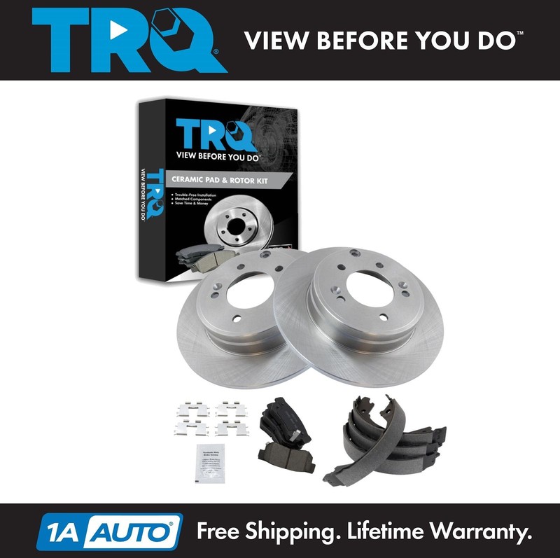 TRQ Rear Ceramic Brake Pad & Rotor Kit Fits 2007-2008 Hyundai Sonata
