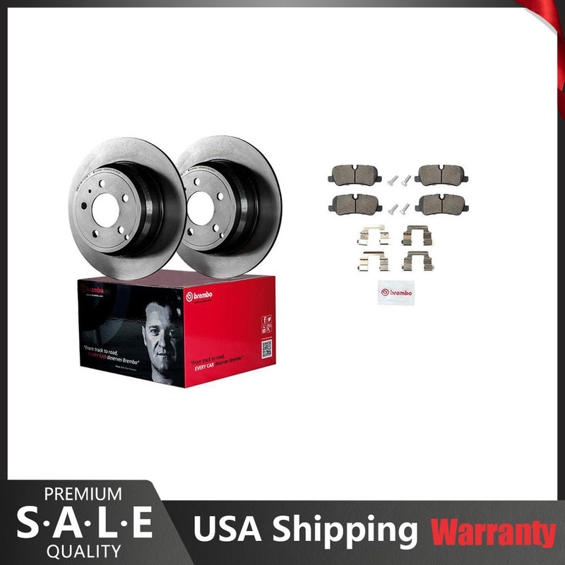 Brembo Rear Brake Kit Ceramic Pads Sensor Disc Rotors for LR3 Range Rover Sport
