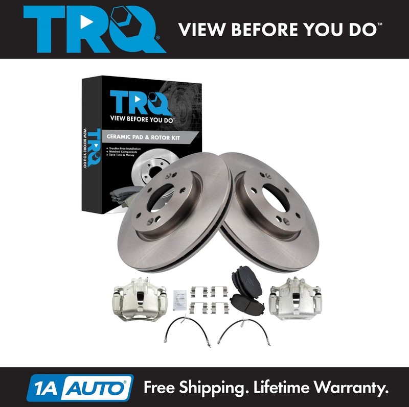 TRQ Front Brake Pad & Rotor Kit Ceramic Fits 2010-2012 Hyundai Elantra