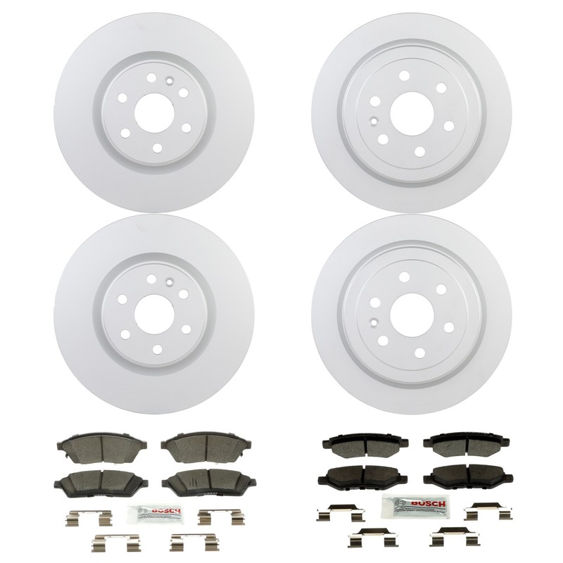 Bosch Front and Rear Disc Brake Rotor Kit For Cadillac