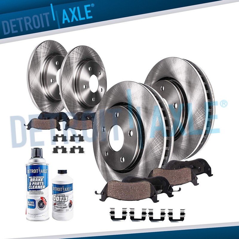 Front & Rear Brake Rotors + Ceramic Pads for 2005-2008 2009 Tucson Sportage 4WD